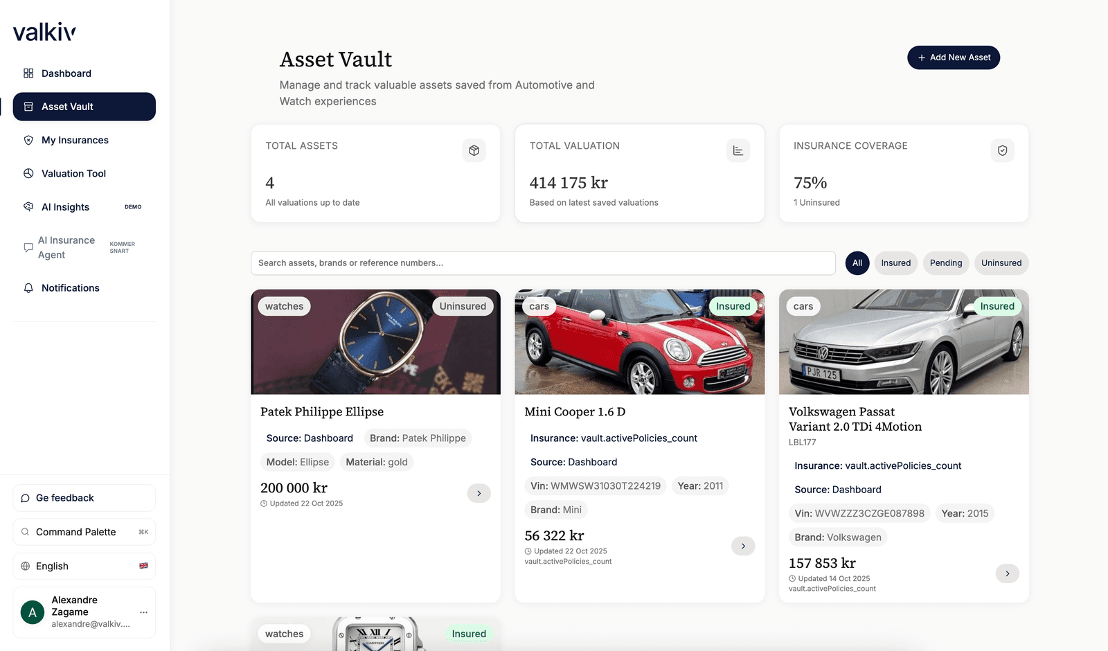 Asset Vault Dashboard View 4